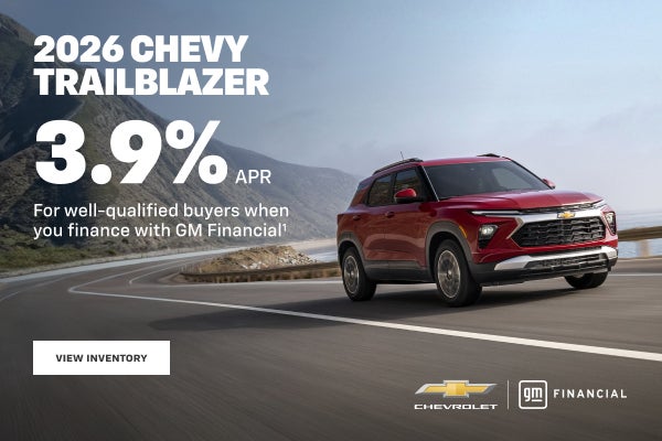 2026 Chevy Trailblazer. 3.9% APR for well-qualified buyers when you finance with GM Financial.